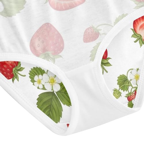 Red Strawberries Toddler Girl Undies, Girls' Cotton Brief Underwear, 2T–8 Years4