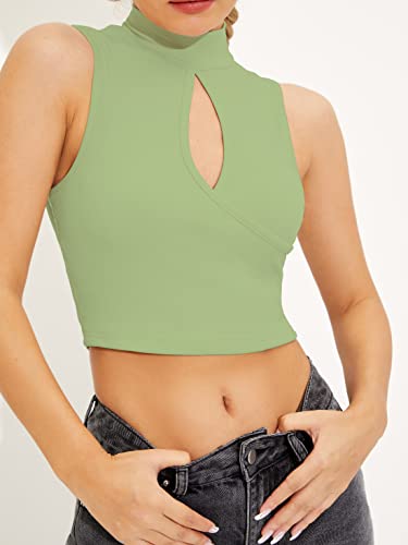 Image of Shasmi Women's & Girl's Black and Maroon Solid Ribbed High Neck Stand Collar Sleeveless Slim Fit Cut Out Tank Tops (Top 43)