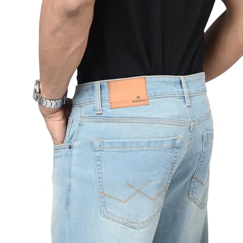 Image of WROGN Men's Stretch Denim Jeans | Straight Fit | Casual Style | Mid Rise