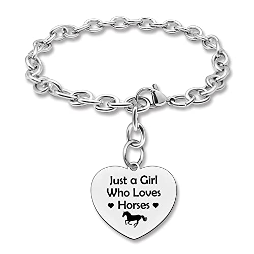 Image of DlaeKua Horse Gifts For Women Horse Jewelry Bracelet for Horse Lovers Birthday Gifts Horses Bracelets Inspirational Horse Gifts for Mom Friends Aunt Sister Stainless Steel Bracelet