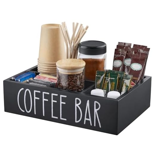 Wood Coffee Station Organizer with Removable Dividers