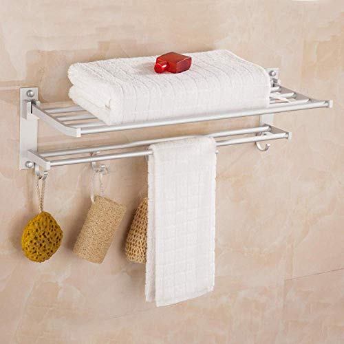 Porte-serviettes mural multi-pôles pliable en aluminium spatial anti-corrosion de 50cm