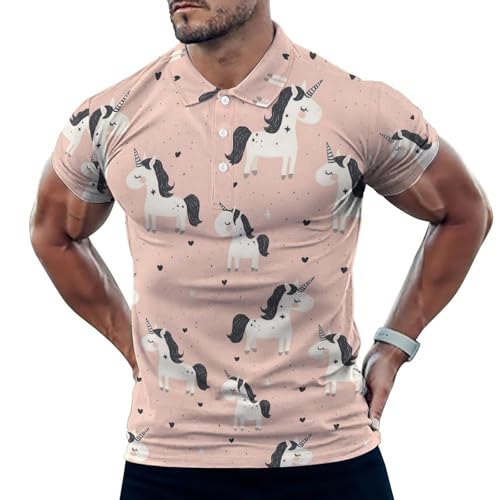 Polo de golf homme respirant imprimé cheval coupe sèche confort