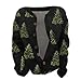 Cozy Sweaters for Women Womens Fashion Ugly Christmas Sweaters for Women Funny Cute Xmas Open Front Button Down Cardigans Plus Size Casual Loose Fall Winter Long Sleeves Knit Sweater D-Black