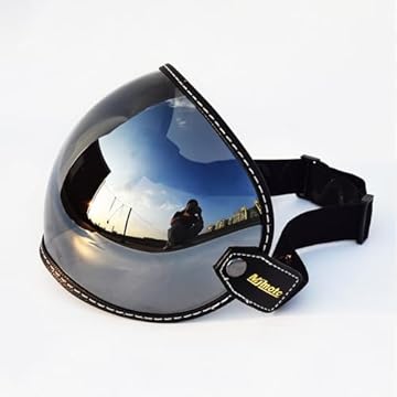open face helmet with bubble shield