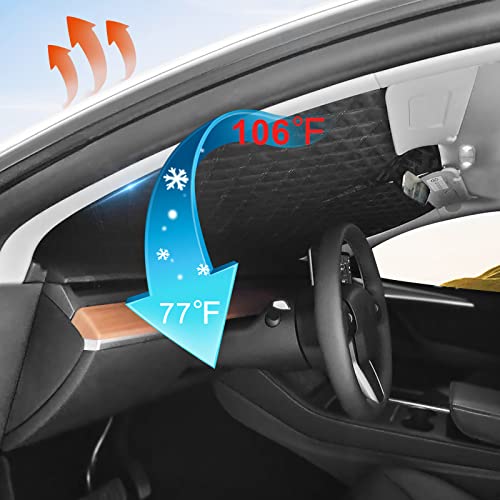 For Tesla Windshield Sunshade For Model 3/Y - 4 Layers Car Window Sun Shade For Tesla Model Y Model 3 Accessories 2016-2023 #TOP4