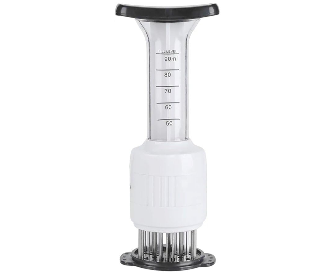 Sauce Injector with Syringe for Marinated Meat Injector with Flavor of 30 Stainless Steel Needles