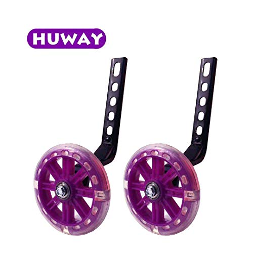 Image of training wheels flash mute wheel bicycle stabiliser mounted Kit compatible for bikes of 12 14 16 18 20 Inch, 1 Pair