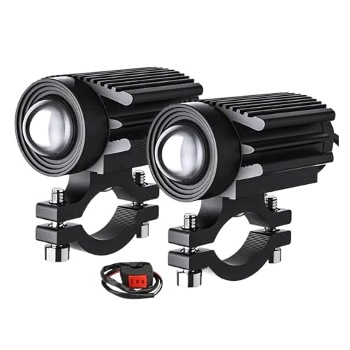 Focos auxiliares de moto led duales ambar y blanco universales 12-80v