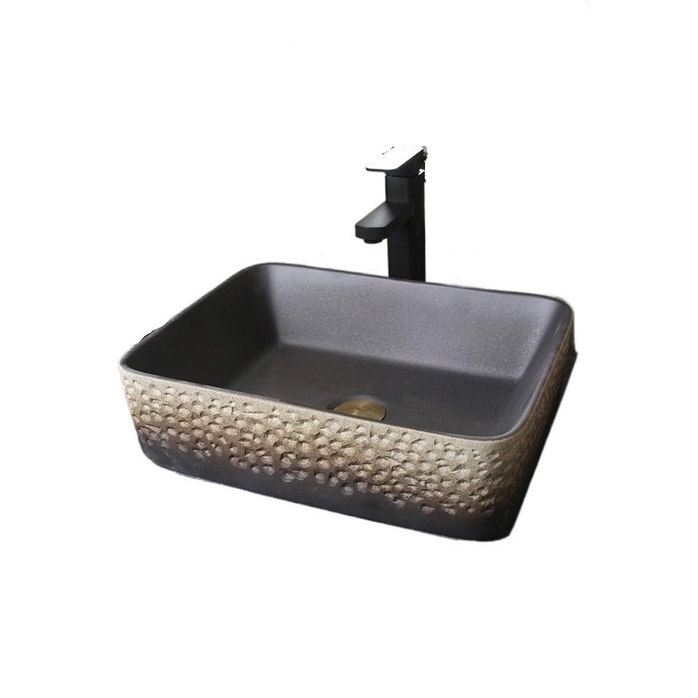 Umywalka łazienkowa mała umywalka ceramiczna imitacja kamienia, do basenu zewnętrznego, łazienki, blatu, artystyczny nowoczesny blat