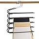 Hosenbügel，2er Set hosenbügel platzsparend，kleiderbügel Hosen schrankorganiser, rutschfeste Polsterung,hosenbügel mehrfach platzsparend für je 5 Jeans, Anzughosen, Schals Krawatten