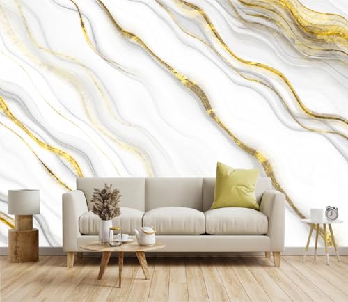Modern White Marble Wall Murals Peel and Stick 157 x