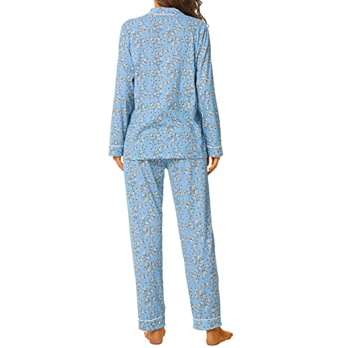 Image of Tugege Pajamas Set Long Sleeve Sleepwear Womens Button Down Nightwear Pj Sets