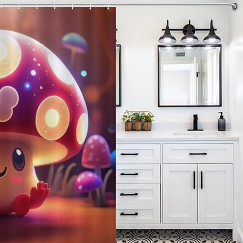 Rideau de douche champignon en polyester lavable pour éliminer les moisissures