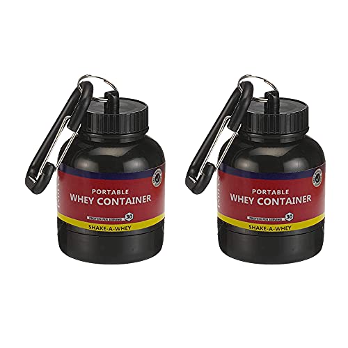 Image of Amazing Whey loader Protein Carry Funnel Portable Protein Whey or Supplement Powder Combo Pack of 2 Carrying Whey Funnel and Container Box with Key-Chain (RED)