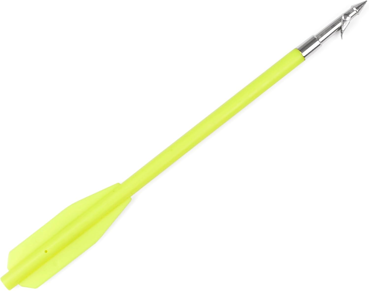 YLS 6.8 inch Bowfishing Arrows Fish Hunting Plastic with Harpoon Steel Point and Safty Slides for Outdoor Bow Fishing Huntings 12pcs