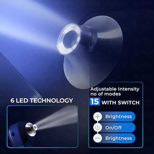 Image of OTICA 3.7V Professional Diagnostic Pocket LED Otoscope | Rechargeable In-Built 3500mAh Battery | Type-C Charging | Adjustable Intensity | 10 Disposable Specula + Spare Glass | 11707 - Blue