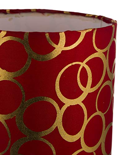 Image of Tucasa Printed Classic Circular Drum Table Lamp