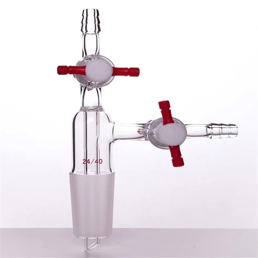 Adaptador de vidrio, Tamaños múltiples de la abertura válvula 2m m del adaptador A12 PTFE control flujo vacío vidrio borosilicato(A121922)