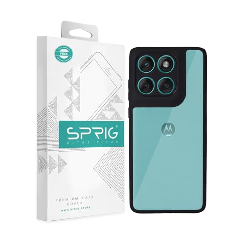 Image of SPRIG Compatible with Moto Edge 60 Stylus EdgeTone Back Cover Drop Tested Shock Proof Mobile Case for Men, Women, Boys and Girls with Camera Protection (Black Transparent)
