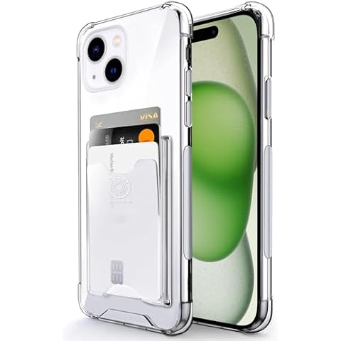Shields Up Designed for iPhone 15 Case, Minimalist Wallet Case with Card Holder, [Drop Protection] Slim Protective Cover for Apple iPhone 15 (6.1 inch) - Clear Cover