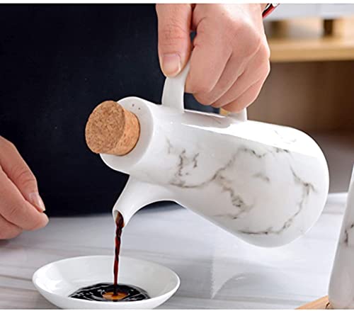 WDCDYQDH Ölspenderflasche, Keramik-Tisch-Olivenölspenderflasche - Sojasaucen- oder Essig-Menage mit Ausgießer, Dose 3 WDCDYQDH Ölspenderflasche, Keramik-Tisch-Olivenölspenderflasche - Sojasaucen- oder Essig-Menage mit Ausgießer, Dose