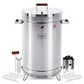 INGRILL Charcoal Grills - Basic 40 lbs - Stainless Steel Smoker Grill 3-in-1 for Cooking & Home BBQ - Portable Vertical Smoker Barrel for Outdoor & Camping - Meat Grill with Thermometer & Accessories