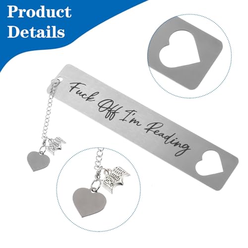 Image of Cat Bookmark, Metal Bookmark, Metal Cute Bookmark Aesthetic for Books, Book Gifts, Adorable Cat Design with Elegant Gift Box for Readers and Lovers as a Practical and Charming Present (Silver B)