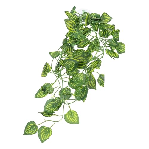 IMIKEYA Plantes Artificielles pour Terrarium de Reptile Ventouse, Décoration Réaliste en Plastique Vert pour Aménagement Paysager de Terrarium ou Aquarium