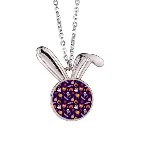 Collier lapin citrouille à porter pour votre soirée thématique Happy Halloween