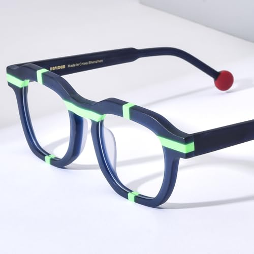 Image of HEPIDEM Multicolor Acetate Glasses Frame Women,Oversize Round Optical Eyeglasses