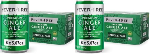 Fever Tree Ginger Ale - Premium Quality Mixer - Refreshing Beverage for Cocktails &amp; Mocktails. Naturally Sourced Ingredients, No Artificial Sweeteners or Colors - 150 ML Cans - Pack of 16