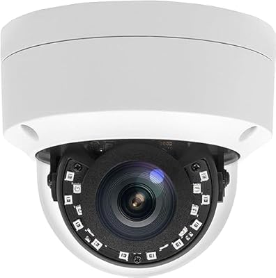 Tennoz 8MP 4K PoE IP Vandal Dome Security Camera Outdoor, H.265 IP Network PoE Camera with 2.8mm Lens, 105° Wide Angle, IP66 Waterproof, 80ft IR Night Vision, Human Motion Detection