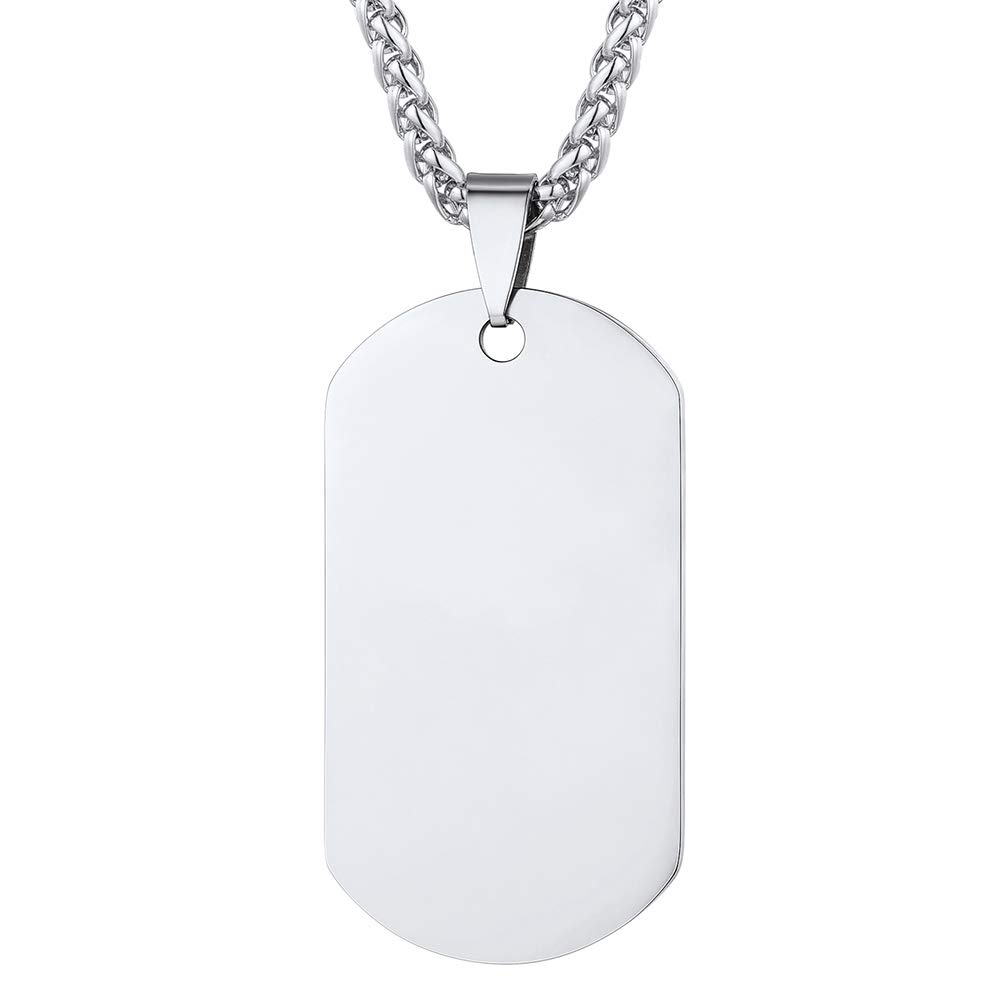 PROSTEELColgante Chapa Militar Personalizado, Puede Poner Nombre Alergia Tel. Foto y Grabados, Collar Dog Tag Identificativo