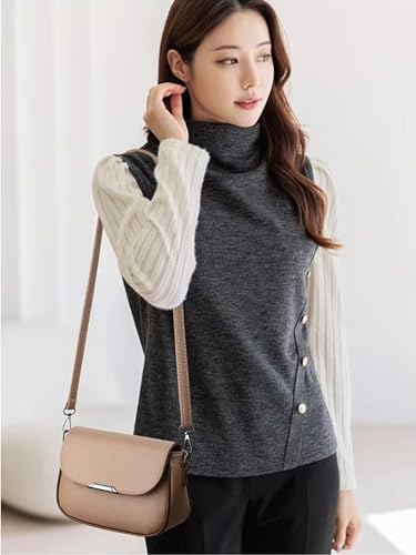Image of Women's Brown Handbag - Stylish PU Leather Sling & Shoulder Bag with Adjustable Strap | Elegant Daily Office & Casual Tote Bag