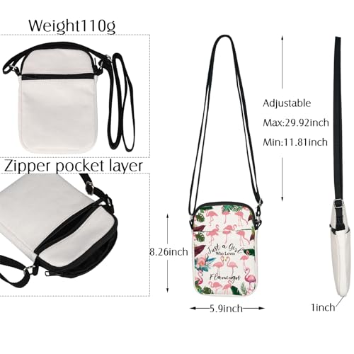 BNQL Flamingo Crossbody Bag - Canvas Cell Phone Purse for Flamingo Lovers2