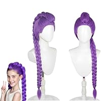 for Rumi Long Braided Cosplay Wig ,for Anime Rumi Costume Purple Wigs for Women and Girl,Demon Purple Braid for Rumii Wig Halloween Cosplay Props