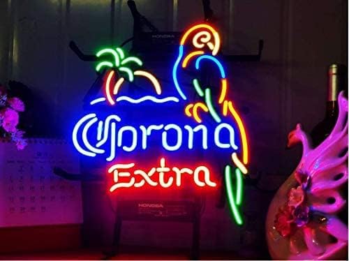 Real Glass Neon Sign Parrot red Extra Metal Frame 42X32CM decoration Light Beer Bar Pub Garage Room