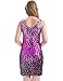 MANER Women's Sequin Dress Sparkly Glitter V-Neck Sleeveless Party Club Cocktail Tank Dress (XS, Periwinkle/Festival Fuchsia/Dark Purple)