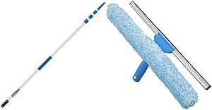 Unger Professional Car Window Squeegee With Scrubber - 8 Inch Blade For Streak-Free Cleaning