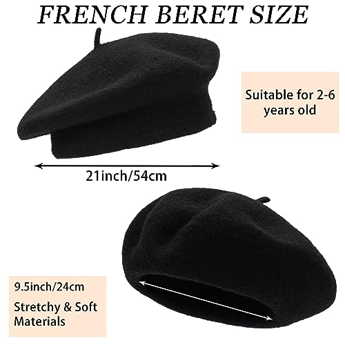 Utaly Wool French Berets Kids Girls Artist Painter Hats Winter Warm Beanie Cap for Little Girls Boys 2-6Years4