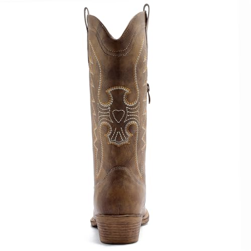 Image of GLOBALWIN Women's Knee High Long Pointed Toe Western Cowboy Boots For Women