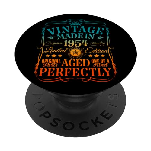 Decoraciones vintage de 70 cumpleaños vintage de 1954 70 cumpleaños PopSockets PopGrip Intercambiable