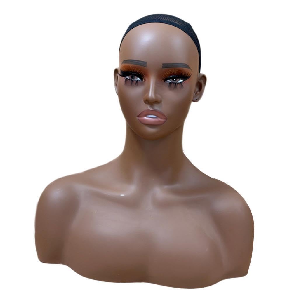 Testa di manichino resistente con trucco, resistente e pratica, per esporre parrucche, cappelli, gioielli e collane. Il modello espositore rende il
