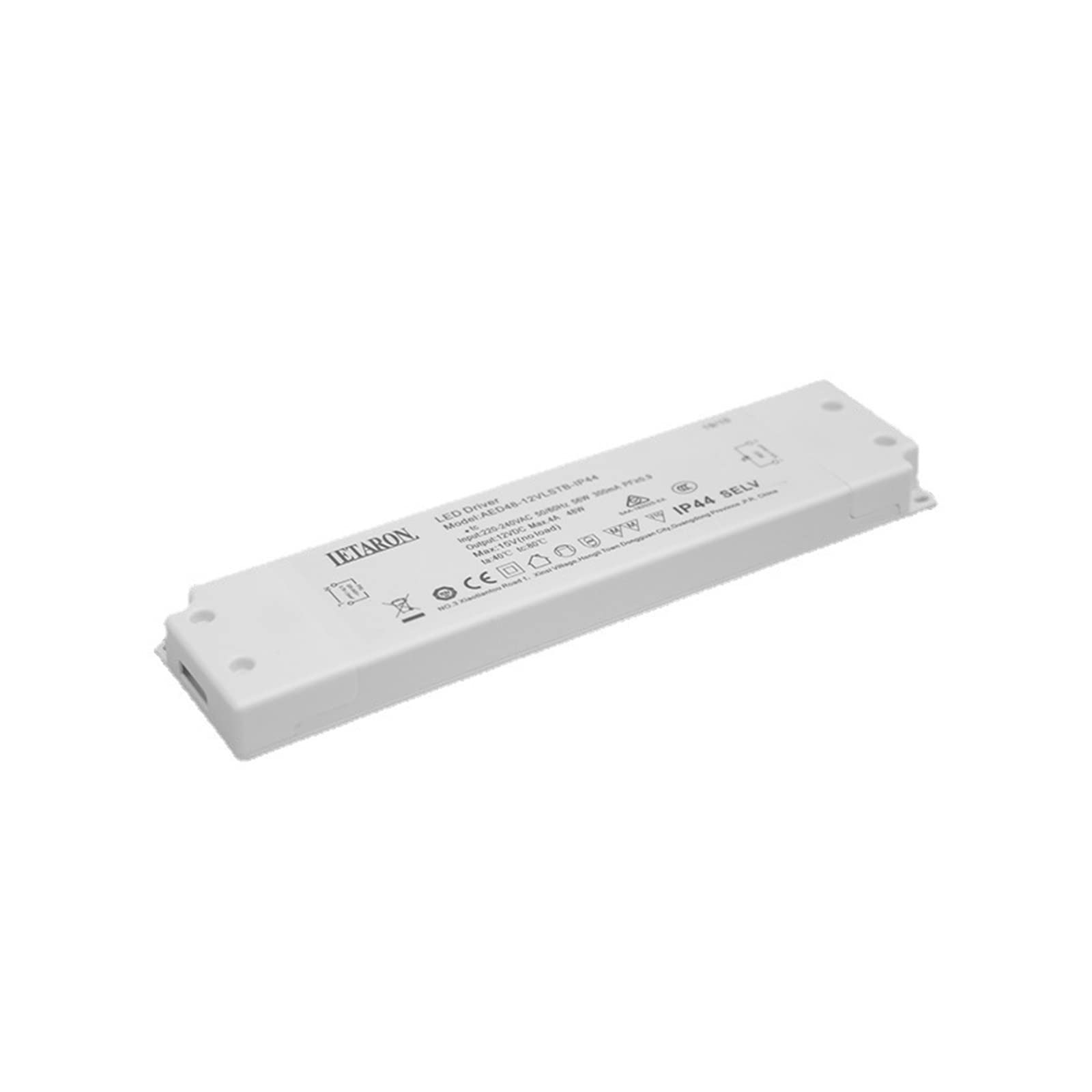 Transformateur 12v 48w tension constante AED48-12VLSTB IP44 pour interrupteur tactile LED