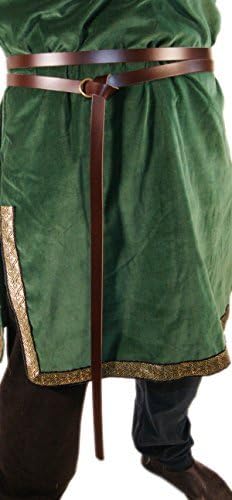 Medieval-LARP-Reenactment-Viking-Battle Ready Brown Leather WRAP Around Ring Traditional Medieval Belt 20mm Wide