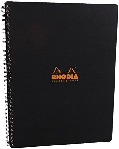 Rhodia Meeting Books 8 1/4 In. X 11 3/4 In. Black 80 Sheets, Pack of 3