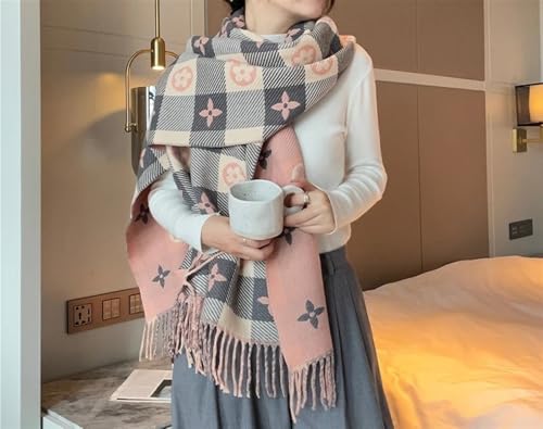 New Women's Fall Winter Pashmina Versatile Shawl Thickened Warm Scarf Suitable for Daily Use(Light Gray)3