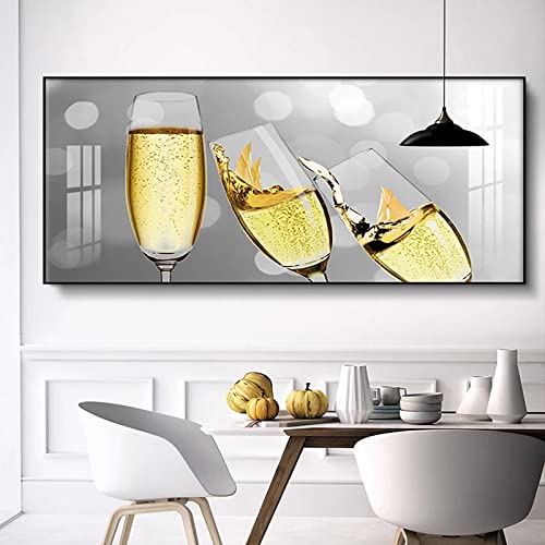 Toile affiches salle a manger vin rouge verre peinture decoration maison moderne sans cadre