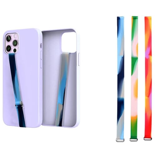 Image of Mizi [3 Pack] C-Shaped Clip Finger Phone Grip, Silicone Mobile Strap for Phone Case with Clip as Phone Loop Holder for iPhone & Android Phones - Rainbow (Large)